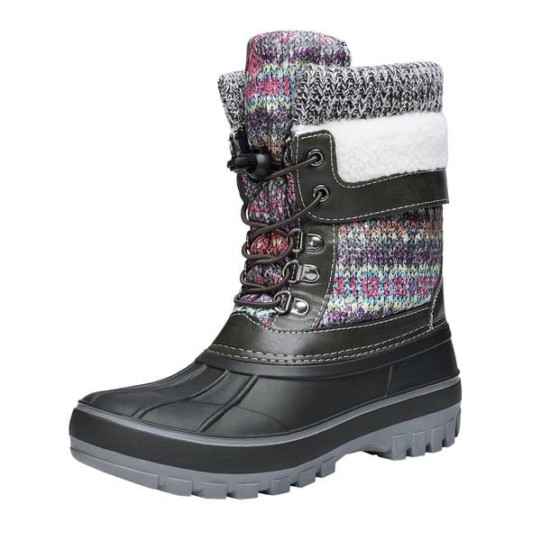 Insulated Snow Kids Waterproof Boots - GREY MULTI -  0